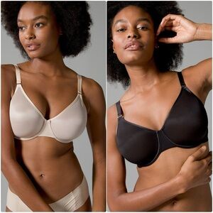Soma Unbelievable Minimizer Bra Lot of 2 Size 40C Black & Nude Underwire Unlined